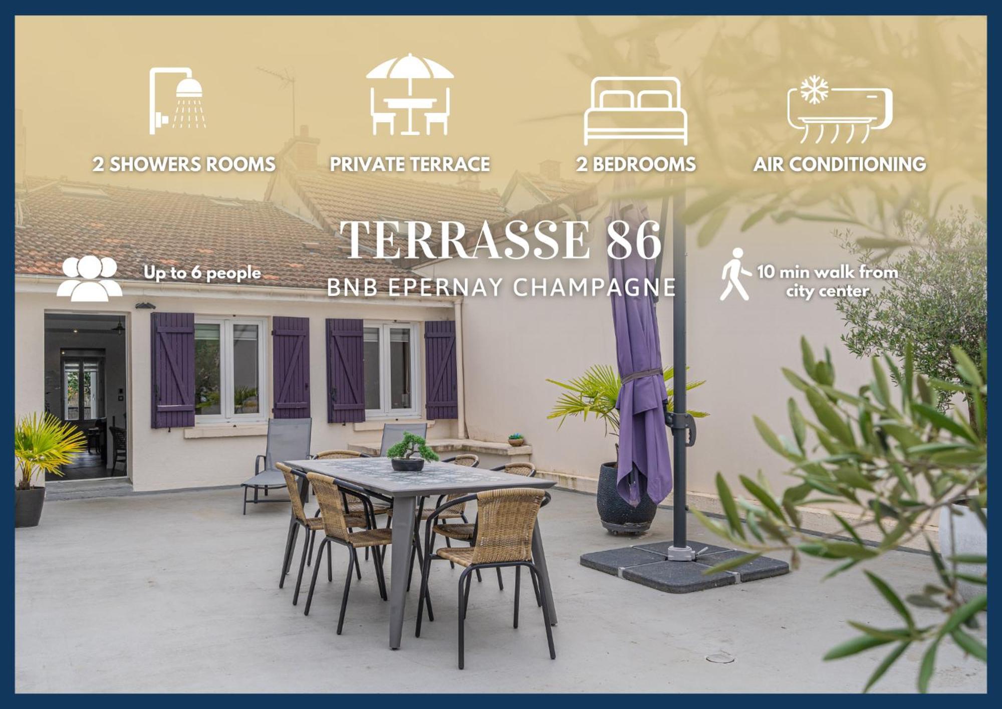 Terrasse 86 - Terrasse & Climatisation - 4-6 Personnes - Bnb Épernay מראה חיצוני תמונה